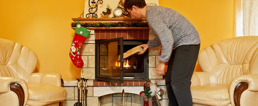 Rusted Metal Fireplace Restoration in Rosamond, California